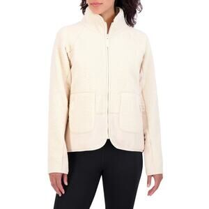 Sage Collective City Cropped Jacket Faux Shearling Full Zip Tapioca Beige NWT M